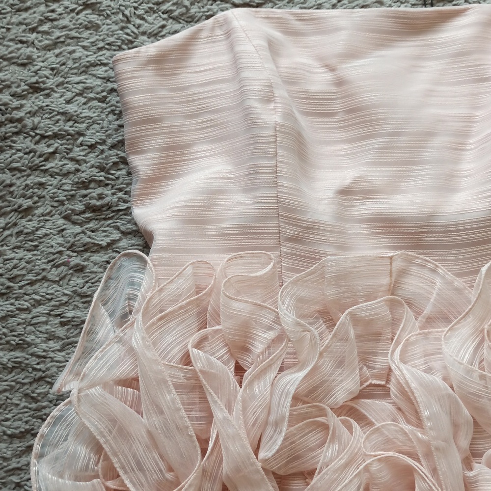 NWT Halston Heritage Strapless Ruffle Pink Mini Dress - Picture 3 of 14